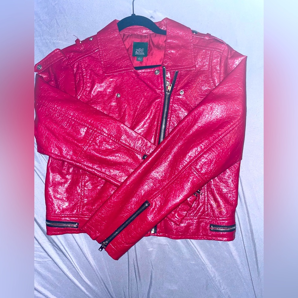 Red leather jacket